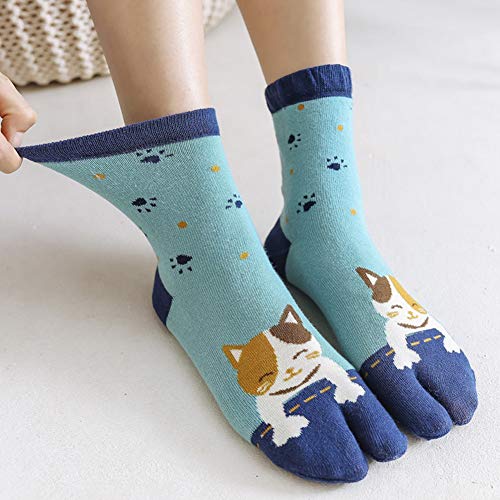Papermore 4-Pairs Pack Flip-Flop Socks Split Toe Tabi Ninja Geta Socks