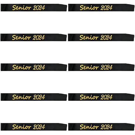10PCS Senior 2023 Glitter Satin Sash Cheerleader Sash