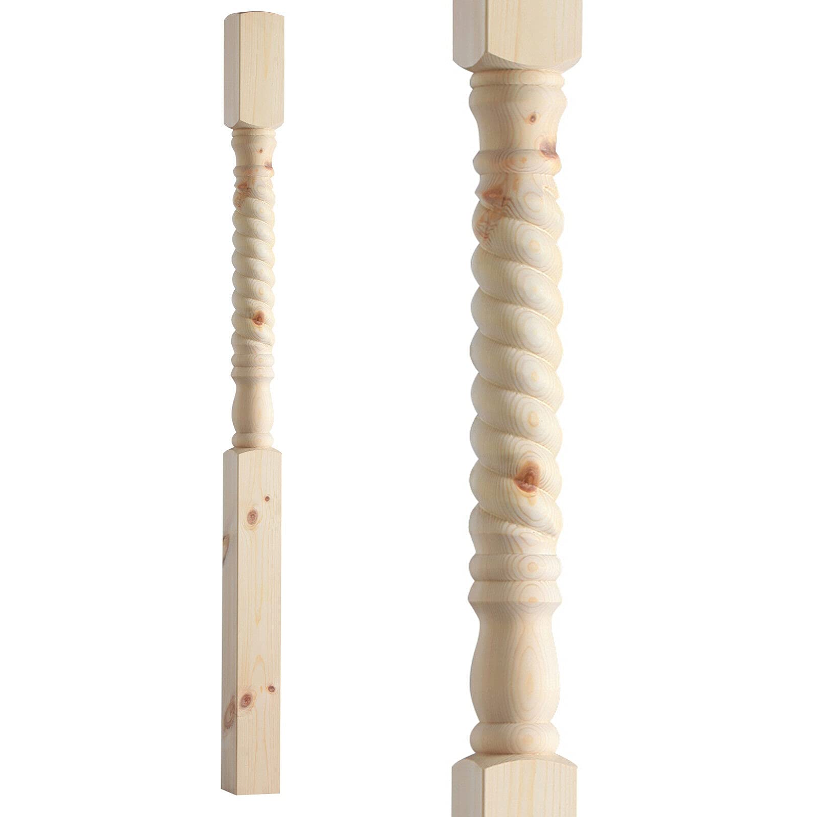 Blueprint Joinery 1500Mm Rope Twist Pine Newel Post (1500Mm Full Post)