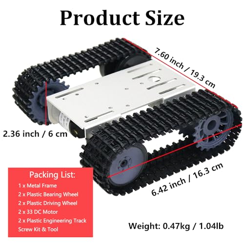 premium diy tracked robot chassis kit intelligent robotic chassis remote control caterpillar moving tank platform with high torque dc motors for arduino microbit raspberry pie python steam silver