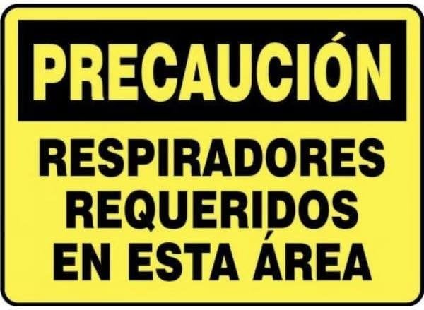 OSHA CAUTION SAFETY SIGN RESPIRATORS, Mfr: SHMPPE440VS-A