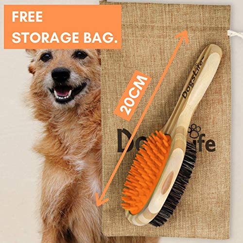 Brosse en bambou pour animal domestique avec masseur en silicone pour toilettage des chiens | Sac réutilisable et respectueux de l'environnement | Parfait pour le nettoyage des chiens dans le bain - Image 8