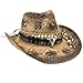 Cowboy Hats for Women Straw Cowboy Hat Wide Brim Western Straw Beach Sun Hat Cap Breathable Western Jazz Hat Fashion Cowboy Hat for Men Women Dress Dark Coffee