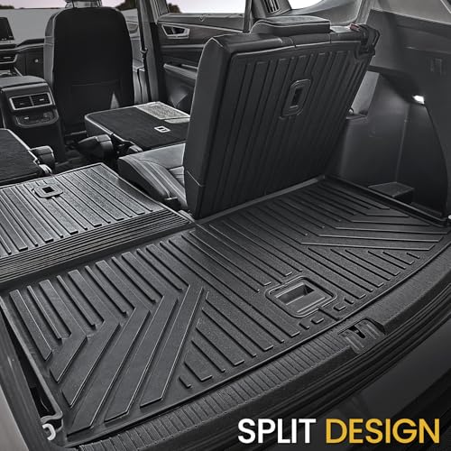 Image of Cargo Mat with Backrest Mats for Volkswagen VW Atlas 6 /7 Seats 2018-2025 2026 Car Mat Accessories(Not Fit Cross Sport), All Weather TPE Trunk Cargo Liner(Cargo Mat with Backrest Mats)