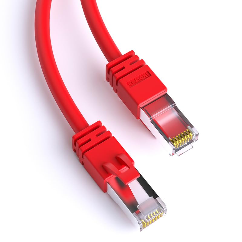 iVoltaa Ethernet Cable CAT7 Cable Dual Shielded SSTP, 100% Copper, Professional Series – 10 Gbps LAN Network/High Speed Internet Cable, 600MHZ – 5 feet (1.5 m)