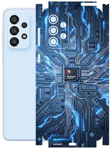 Image of AtOdds - Full Body Back Screen Guard Protector Film - Lamination Wrap Skin Sticker Compatible with Samsung Galaxy A33 (5G) | Scratchproof Matte Finish (Circuit)