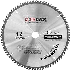 Discos De Fundicion 30Mm TCT30580T - Hoja de sierra circular de madera Saxton TCT, 305 mm x 30 mm x 80 t, para Bosch Makita Dewalt
