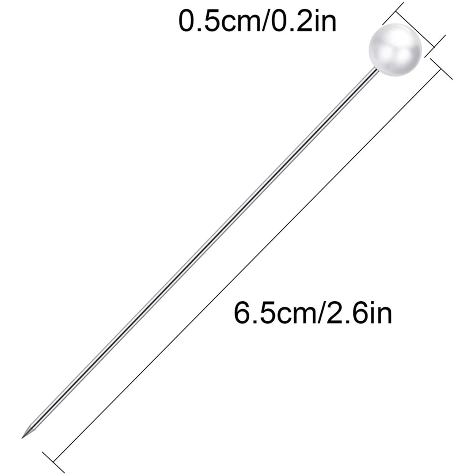 Alfileres redondos para coser joyas, color blanco, recto, para manualidades, decoración de boda, tapicería de tela