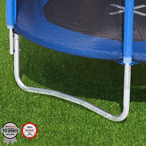 Ultrasport Uni-Jump garden trampoline, TÜV Rheinland +GS certified, children's trampoline, complete set incl. jumping mat, safety net, galvanised springs, padded net posts edge cover, stable