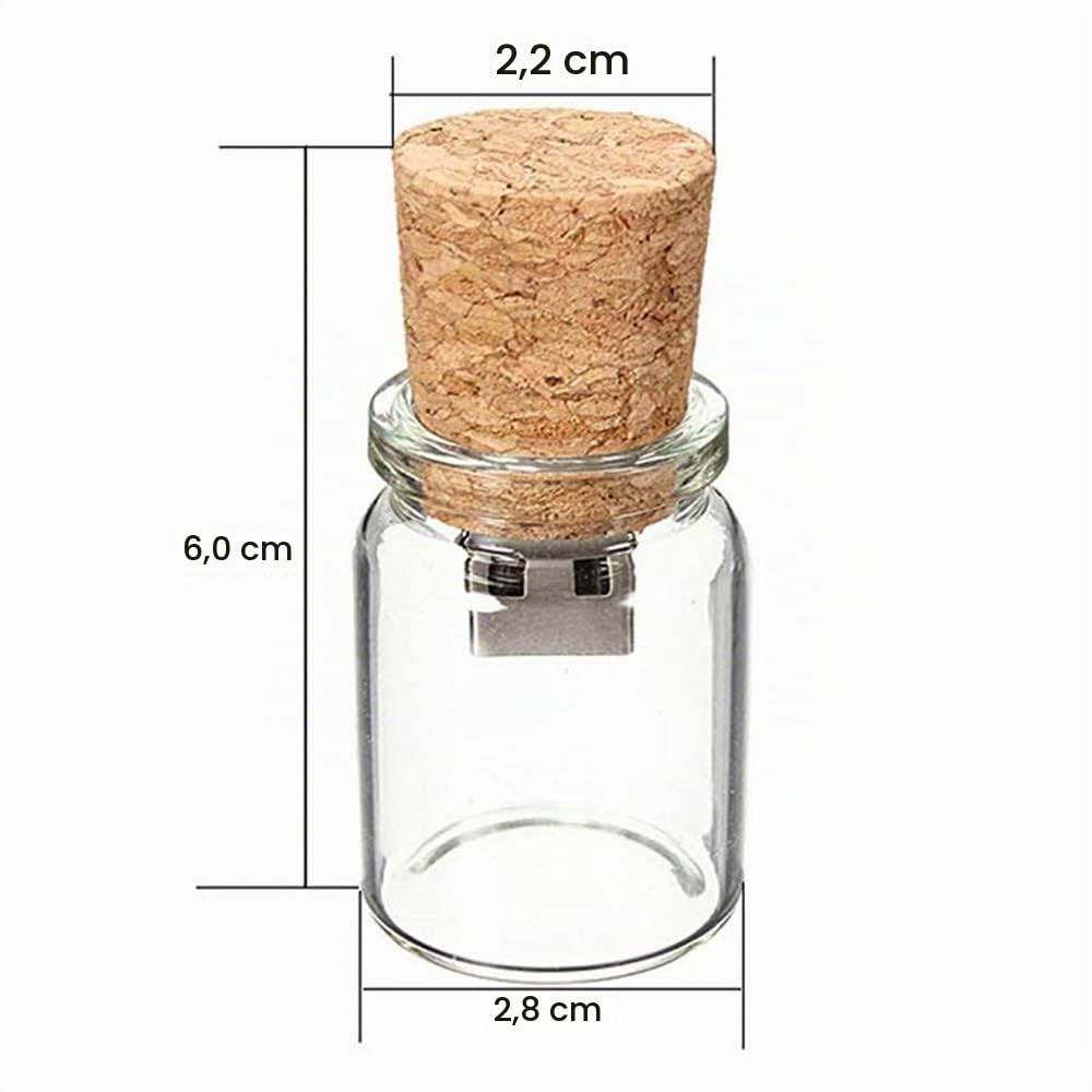 10 PZ Drift Bottle USB Flash Drive Memory Stick Vetro Trasparente Thumb Drive USB2.0 4GB (USB2.0 4GB)