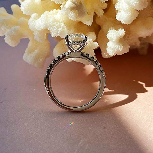 Precision Cut Zircon 2 Ct Round-cut Halo Bridal Ring 925 Silver Accented Brilliant Solitaire Engagement Ring3