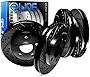 For 2009-2019 Dodge,Ram,Ram 2500,Ram 3500,Ram 4000 R1 Concepts eLine Front Rear Black D/S Brake Rotors Kit