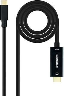 Nanocable 10.15.5132 USB-C to HDMI Converter Cable 1.4K@30HZ, 1.8 m, Black
