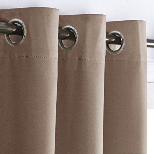 Image of NICETOWN Noise Barrier Room Dividers Blind Screens Partitions, Home Decor Floor to Ceiling Divider Room Curtain for Shared Space, Office, Loft, Dorm, Hotel (1 Pcs, 9' Tall x 15' Wide, Cappuccino)