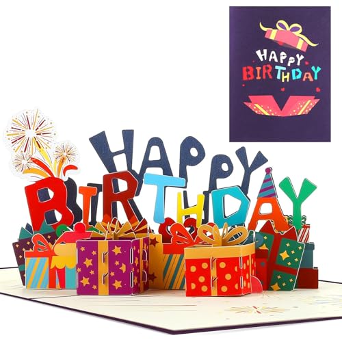 YUWENW o[Xf[J[h bZ[W 1Zbg 3D a  a |bvAbvJ[h  birthday card q l t 󔒂̃m[g ƕt ̃o[Xf[