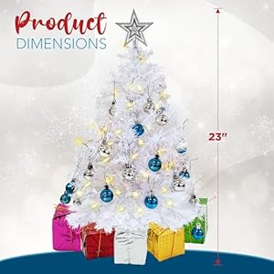 4esnovelty23inchprelitminiwhitechristmastreewithlightstopperornamentsgiftboxesdesktabletopchristmastreesmallforhomebedroomofficedecorations Urban Country Home Decor 4es novelty 23 inch prelit mini white christmas tree with lights topper ornaments gift boxes desk table top christmas tree small for home bedroom office decorations urban country home decor