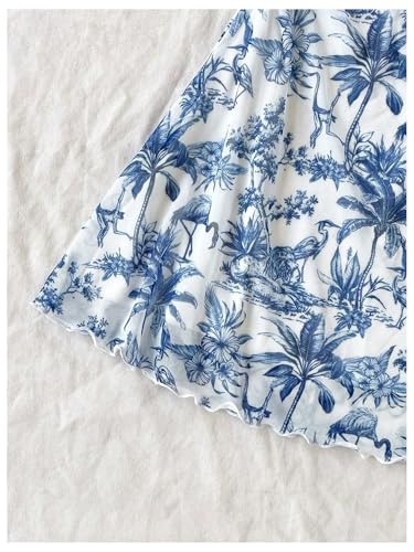 Floerns Girl's Floral Sleeveless Cami Dress Ruched Bust Flared Short Dresses4