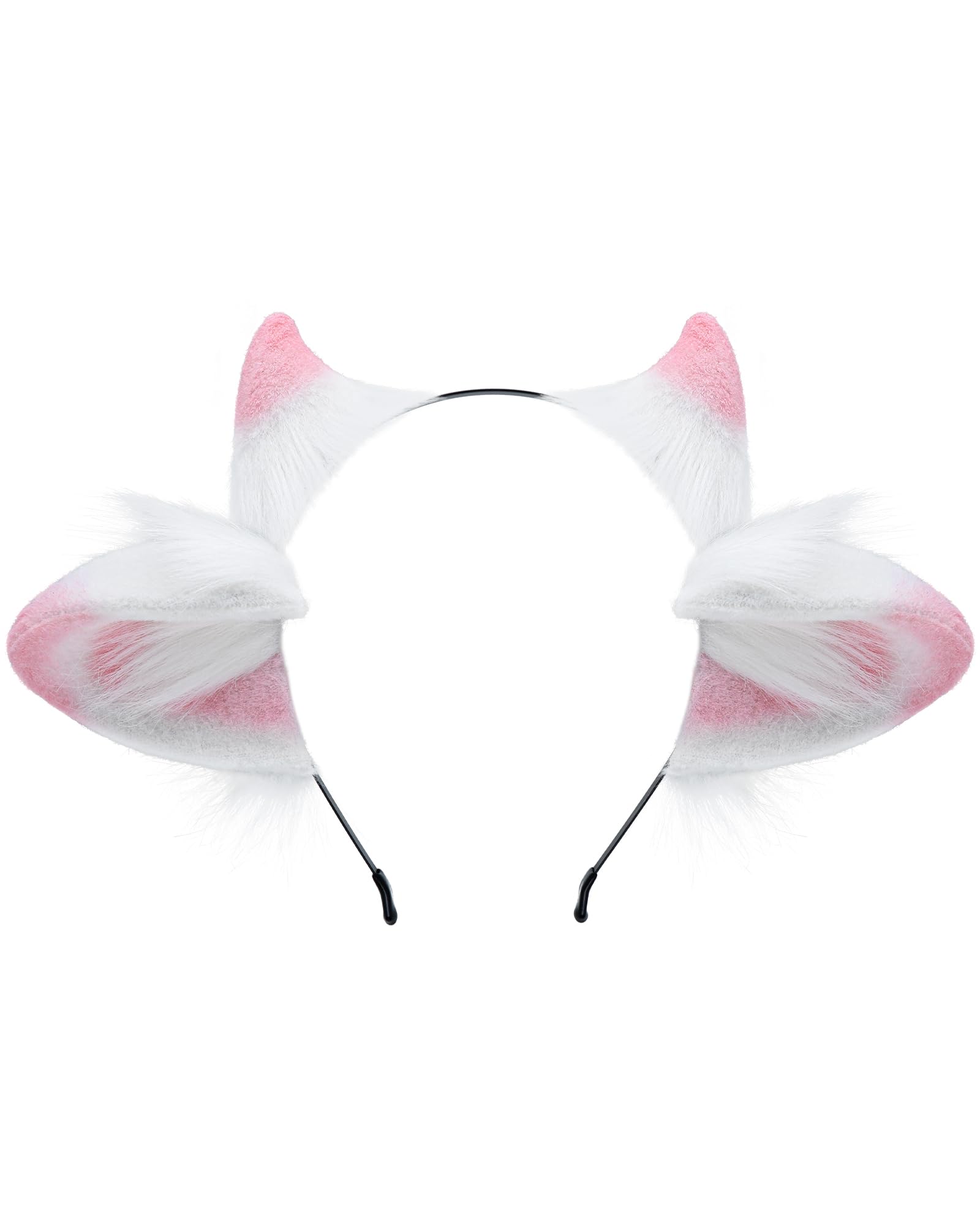 ZFKJERS Cosplay Furry Lamb Ears Headband Soft Animal Ear Hair Accessory for Halloween (Pink)
