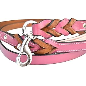 Raspberry-Pink-Leather-Braided-Dog-Leash-6-Foot-x-34-inch-Walking-or-Training-Lead-for-Large-and-Medium-Size-Dogs - Cucciolini Doodles   Raspberry-Pink-Leather-Braided-Dog-Leash-6-Foot-x-34-inch-Walking-or-Training-Lead-for-Large-and-Medium-Size-Dogs