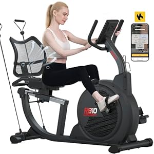 SNODE Magnetic Recumbent Exercise Bike for Home, Recumbent Bike for Rehab and Seniors, Recumbent Stationary Bike with LCD Monitor and Large Seat Cushion & Mesh Backrest, 330LB Weight Capacity