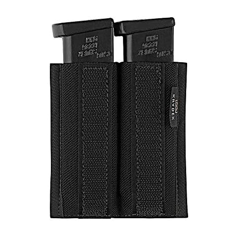 KRYDEX Double 9mm Magazine Holder Elastic Mag Holder for MK3 and MK4 Chest Rig (Black) Cover