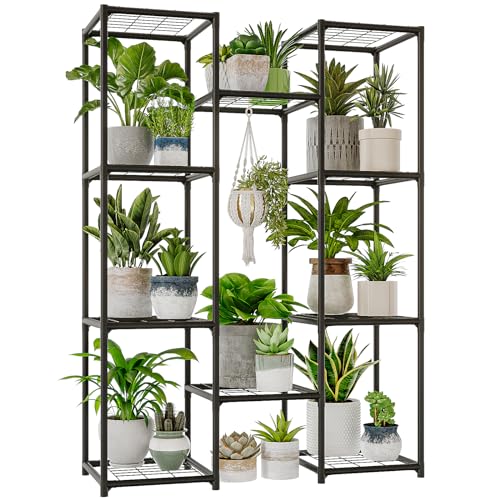 Bamworld Plant Stand Outdoor Metal Plant Shelf for Multiple Plant...
