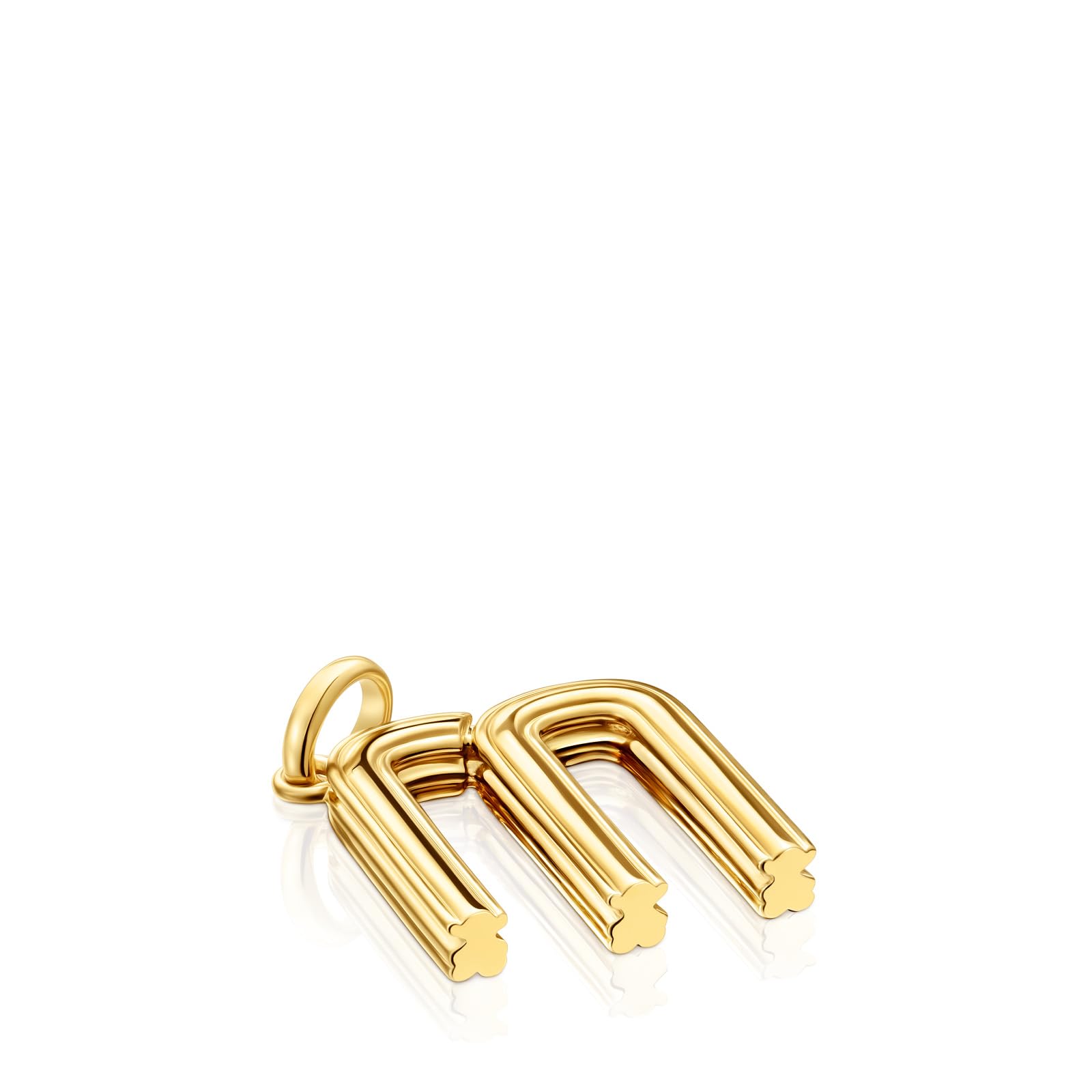 TOUS Colgante para Mujer Mediano Letra M con Baño de Oro 18 Kt sobre Plata de Primera Ley, Colección Alphabet