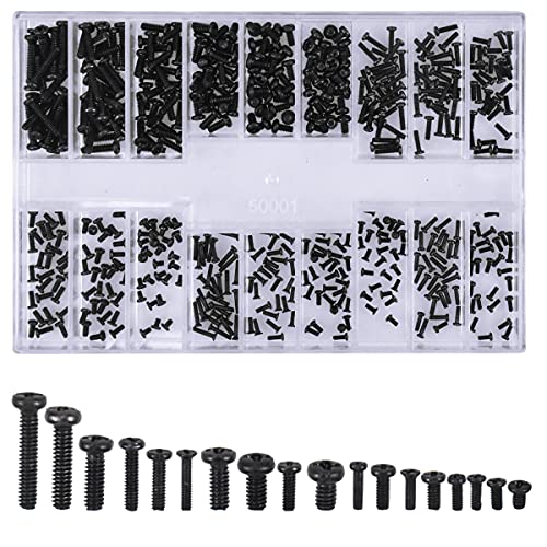 Ehuihuan Kit Riparazione Occhiali, 500 Pezzi con Viti per Occhiali, (O4i