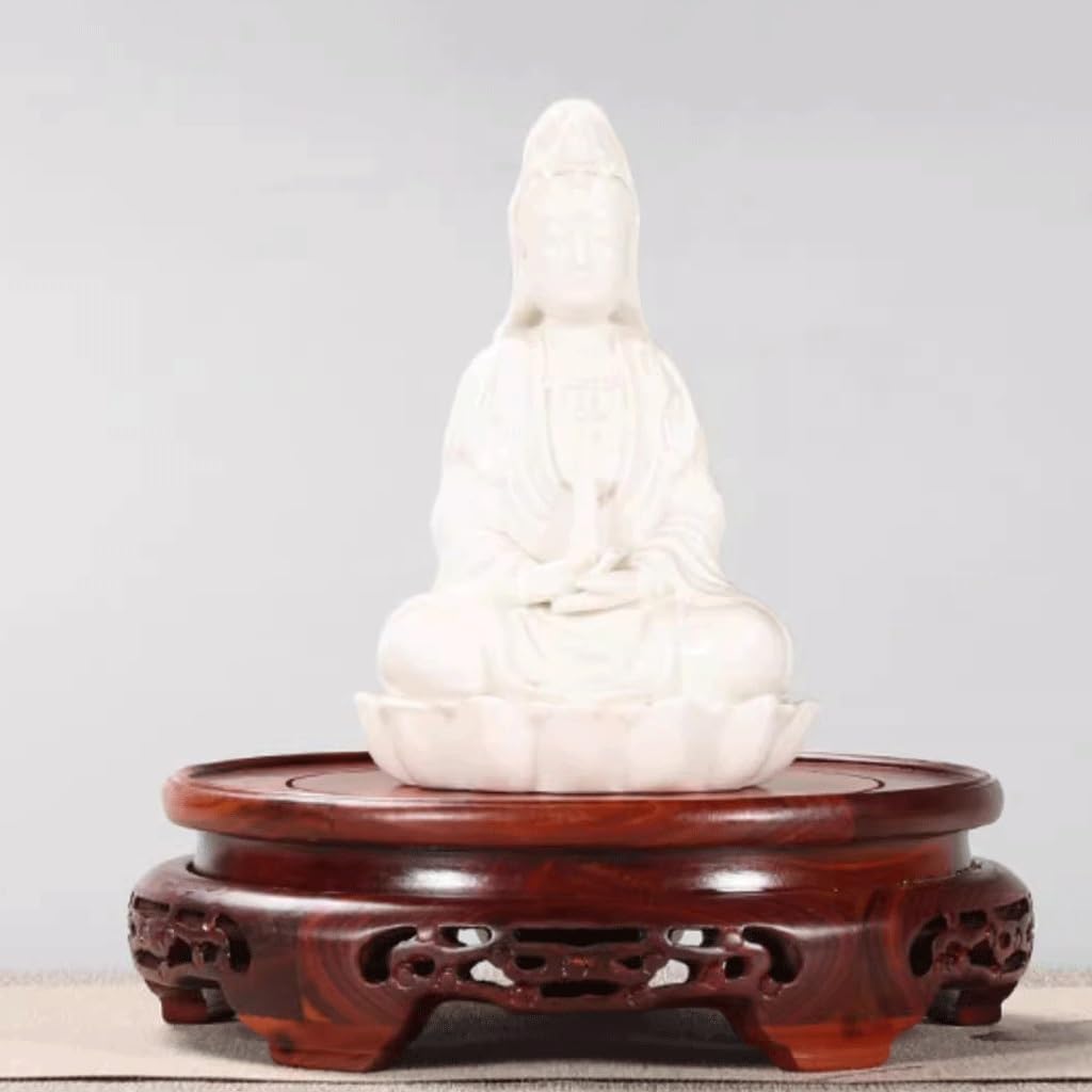 Bonsai Pedestal Vase Pedestal Stands Vase Round Base Crafts Ornaments Buddha Statue Flower Bonsai Solid Wood Bottom Bracket Planter Stand Plant Holder