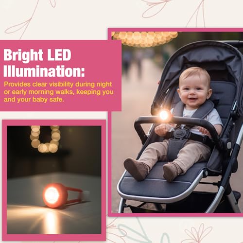 Image of Safe-O-Kid Universal Baby Stroller LED Light - Waterproof, Multipurpose, Adjustable Night Lights with Batteries for Outdoor Safety, Red, Pack of 2