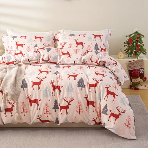 OAITE Christmas Duvet Cover King Size 3-Piece Set