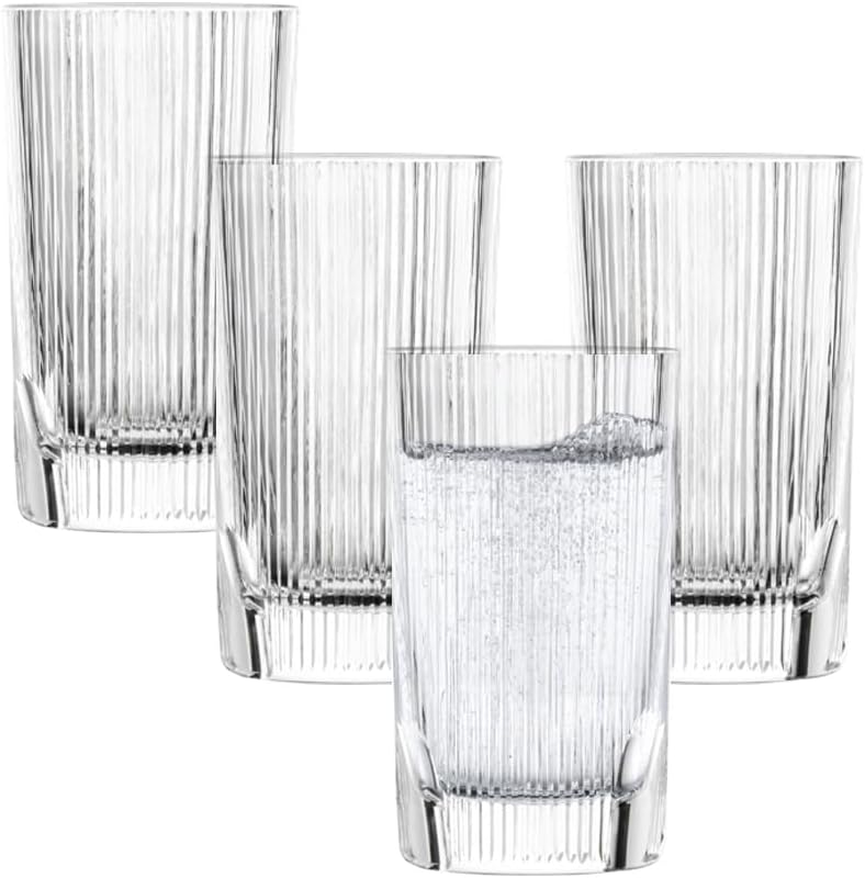 Schott Zwiesel Allround Fave Tumbler (Set of 4) Modern Tumblers with Fluted Rim and Cut-Outs, Dishwasher Safe Glass Tumblers (Item No 124304)