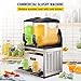 VEVOR Commercial Slushy Machine, 15Lx2 Food-Grade PC Tank, 1000W 110V, Stainless Steel Margarita Smoothie Frozen Drink Maker, Slushie Machine for Supermarkets Cafes Restaurants Bars