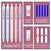 ALKALO Retractable Fountain Pen Extra Fine Nib Thermal Erasable Fountain Pen Set includes 5 Fountain Pens with Ink Converter and Blue Ink Bladder(Rabbit Candy Pen)