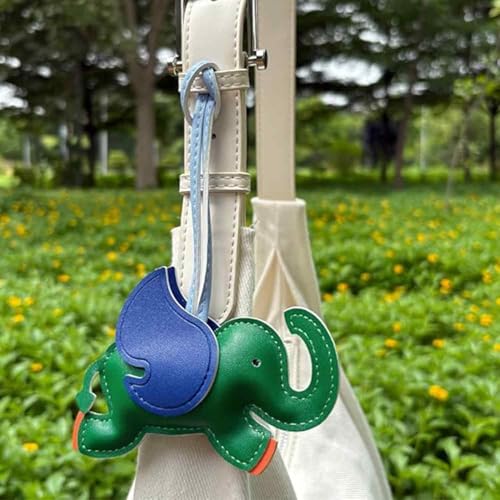 Image of 2PCS Set in Grey and Green Bag Charm, Elephant Bag Charm for Women, Cute Bag Accessories for Girls, Bag Charms Keychain for Daily Use, Cute Animal Keychain
