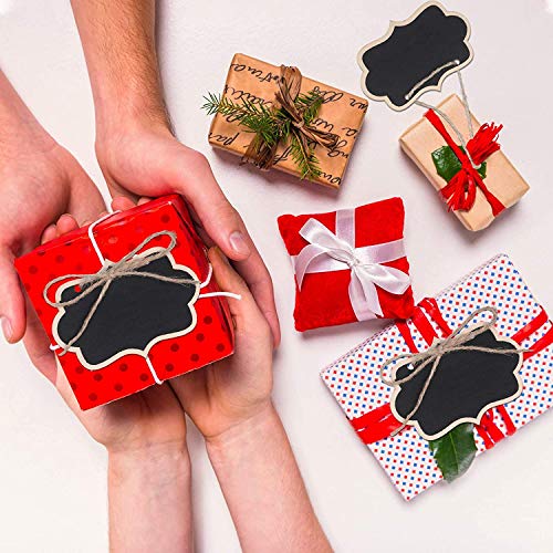 Image of CVANU 15 Pcs Mini Chalkboards Signs Hanging Rectangle Chalkboards Double Sided Blackboard Message Board Hanging Signs for Weddings, Kids Crafts C-2