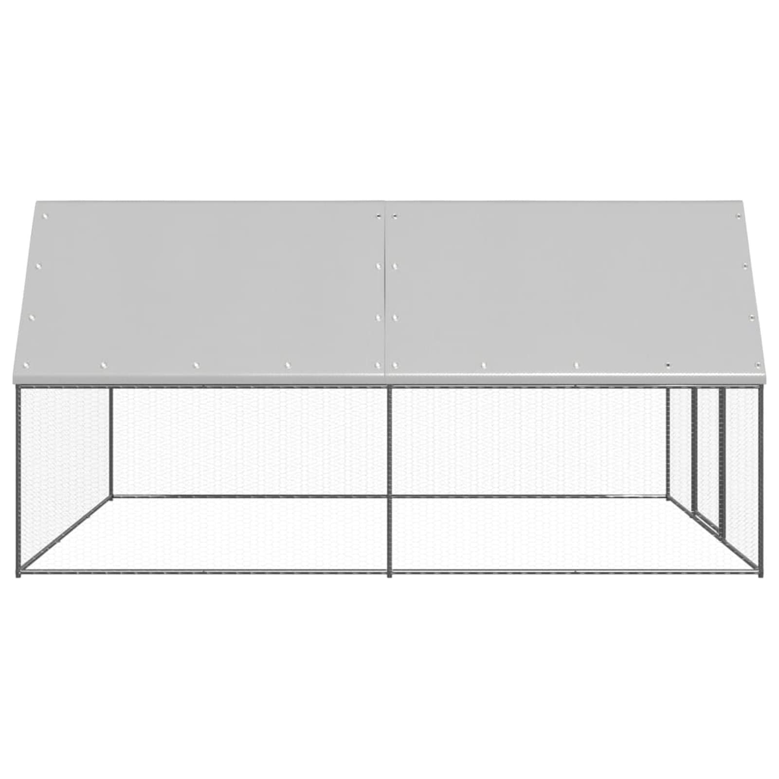 Gecheer Gallinero, pajarera, de exterior, de acero galvanizado, 3 x 4 x 2 m, jaula para pollos de exterior, gallinero de jardín