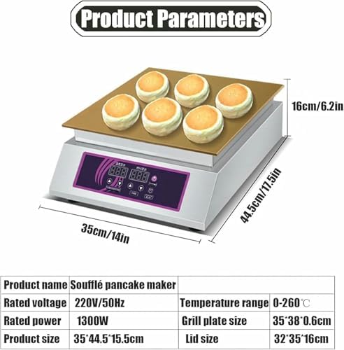 Commercial Electric Souffle Pancake Maker | Dual Griddle for Japanese Dorayaki & Pancakes | Ideal for Restaurants, Cafes, and Food Trucks | High-Performance Cooking Appliance