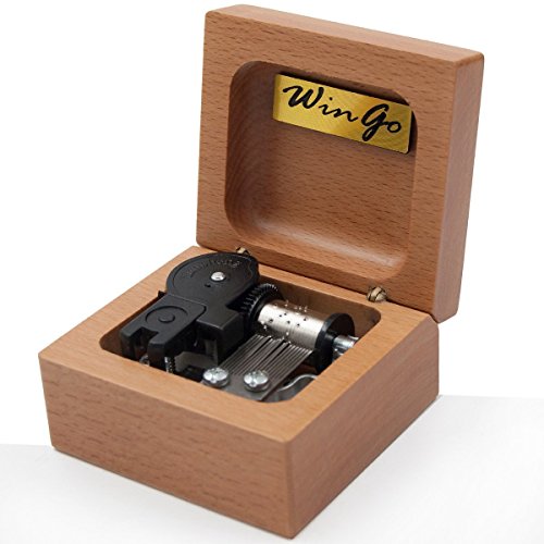 Mini 18 note wind-up Beech Wooden Music Box Tune of Fur Elise