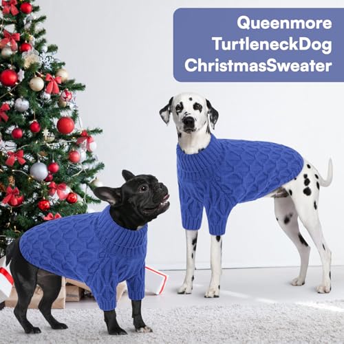 Queenmore Hundepulli für Kleine Hunde, Warm & Weich, Hundepullover Winter für Chihuahua, Maltese, Innen und Außen, Blau, S