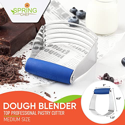 Image of Spring Chef Medium Dough Blender Hand Tool, Durable Pastry Cutter, Sapphire