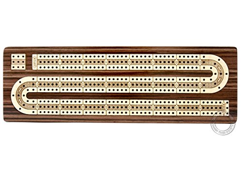 House Of Cribbage 21-12-SL-RW-3T-120 Continuous Cribbage Board/Box Inlaid In Rosewood/Maple 12 Inch thumb #6