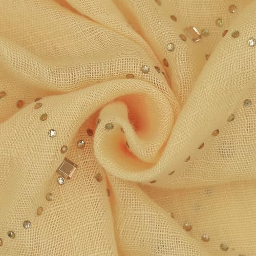 JUMISEE Women Shiny Rhinestone Long Scarf Shawl Elegant Muslim Hijab Head Wrap Scarves for Ladies4
