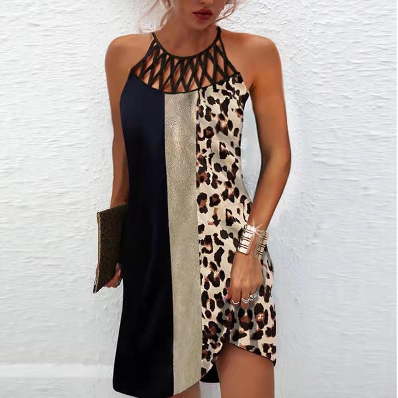 Image of BIRW Summer Dresses for Women 2026 Casual Floral Halter Neck A-line Beach Vacation Sundresses