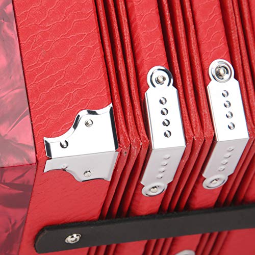 Ergonomisches Design Concertina Instrument Professionelle Akkordeon Concertina 3 Farben zur Verbesserung des Rhythmusgefühls für den Außenbereich(red)