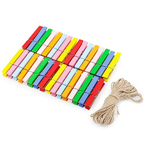 Ninth five wooden clips, 2.9 inch large size natural wood clothes…