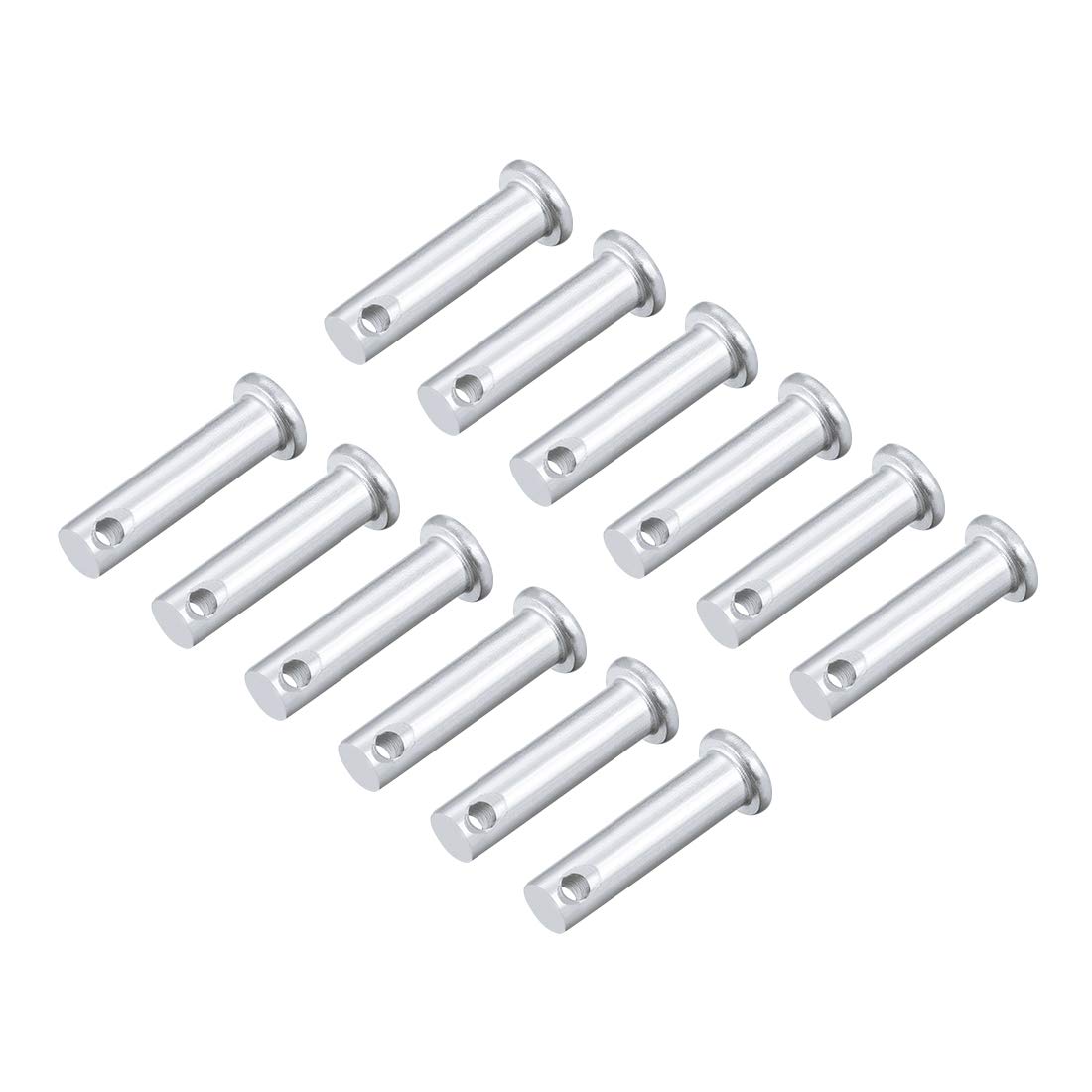 uxcell Single Hole Clevis Pins - 8mm X 30mm Flat Head Zinc-Plating Solid Steel Link Hinge Pin 12Pcs