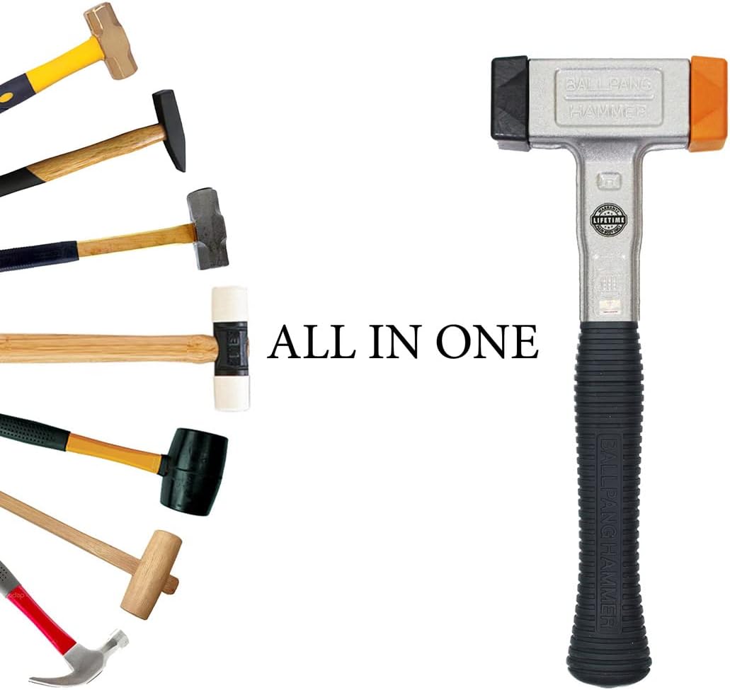 All in One Ball Pang Hammer which a Head can be Changed and has a Ball Bearing with a Exclusive Tool & Fiberglass Handle, Multi Purpose Hammer