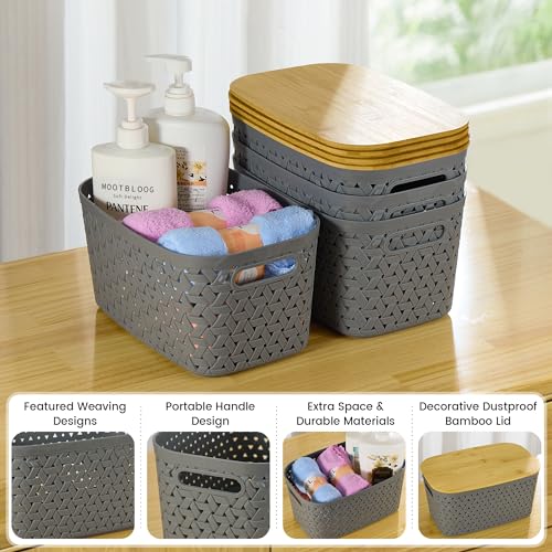 Anysig 4 PACK STORAGE BASKET Plastic Storage Bins thumb #2