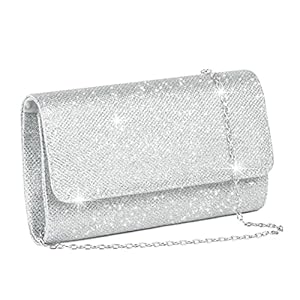 OSDUE Women Clutch Bag, Glitter Envelope Clutch Bag With Detachable Chain Strap, Elegant Sequins Evening Clutch for…